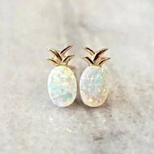 Dainty Gold Opal Pineapple Stud Earrings ear ring